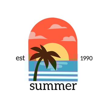 illustration vector graphic of summer in beach suitable for background,banner,poster.