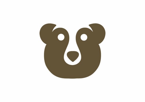 Simple brown head of bear illustration vector