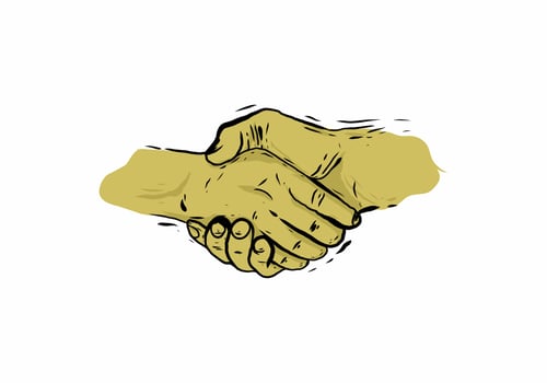 shake hands line art illustration drawing vector