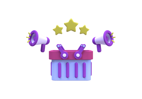 basket with star rating concept illustration for business idea concept background png