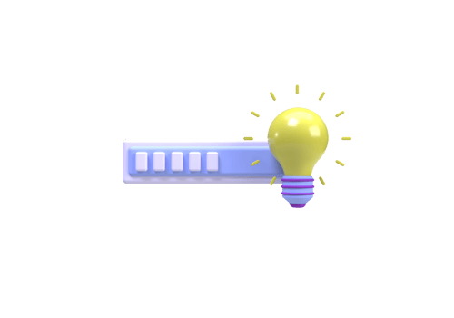Yellow light bulb illustration background, 3D, render icon for business idea concept png
