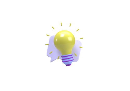Yellow light bulb illustration background, 3D, render icon for business idea concept png