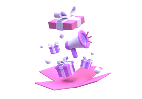 Megaphone illustration background 3D render icon for business png