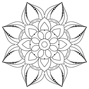 Black and white mandala floral pattern, Vintage decorative elements, Mandala background vector