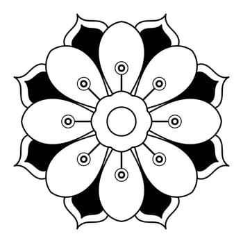 Black and white mandala floral pattern, Vintage decorative elements, Mandala background vector