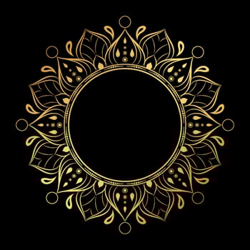 Gold mandala floral pattern, Vintage decorative elements, Mandala background vector