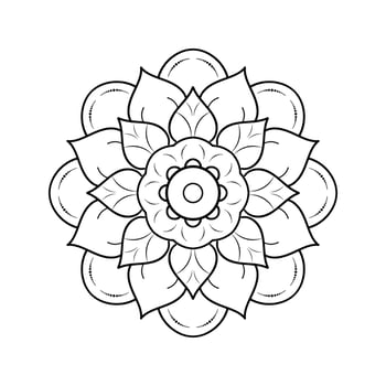 Black and white mandala floral pattern, Vintage decorative elements, Mandala background vector
