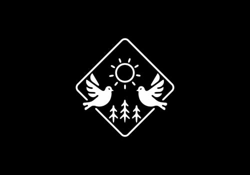 Twin bird line art illustration vector