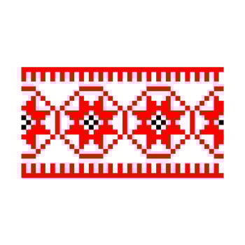 Pixelized pattern Vyshyvanka Traditional Ethnic Ukrainian Seamless Pattern slavic ornament vector