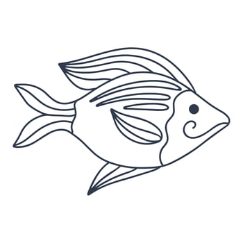 Sea fish baby character isolated vector illustration