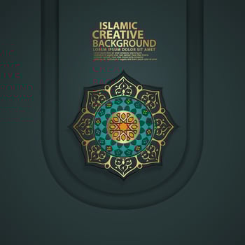 Abstract backgrounds with realistic Islamic ornamental colorful detail of mosaic for greeting card template. vector