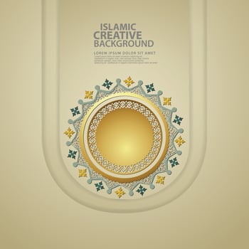 Abstract backgrounds with realistic Islamic ornamental colorful detail of mosaic for greeting card template. vector