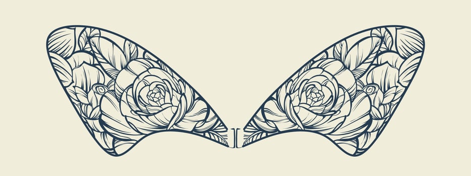 Aesthetic rose flower vector design
