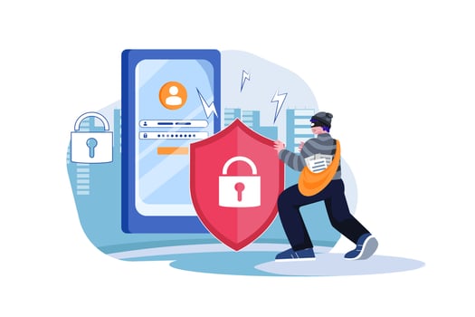 assword Protection Flat Illustrations Concept vector