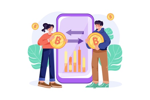 Cryptocurrency Illustration concept. Flat illustration isolated on white background vector