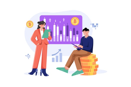 Cryptocurrency Illustration concept. Flat illustration isolated on white background vector