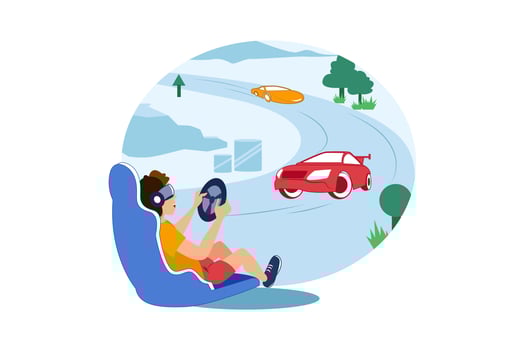 Virtual Reality Illustration concept. Flat illustration isolated on white background vector