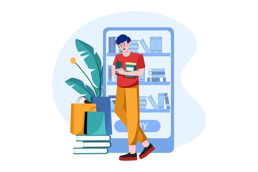 A Man Order Book Online vector