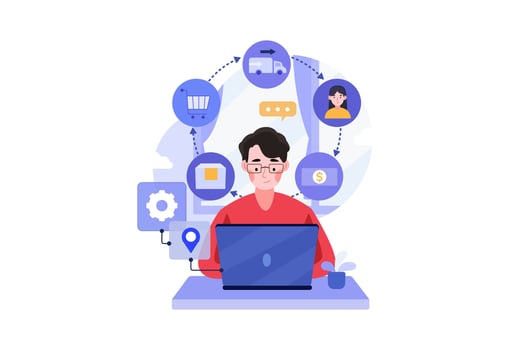 Blockchain Supply Chain vector