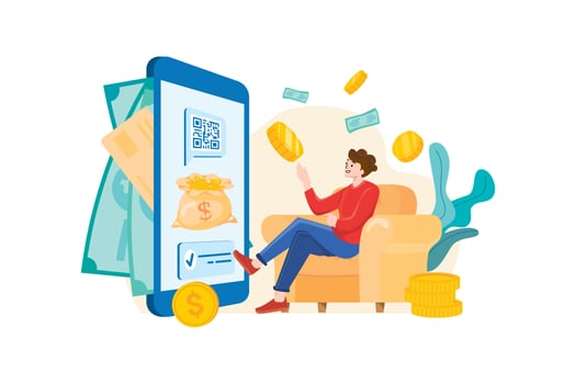 Digital Wallet Flat Illustrations Concept vector