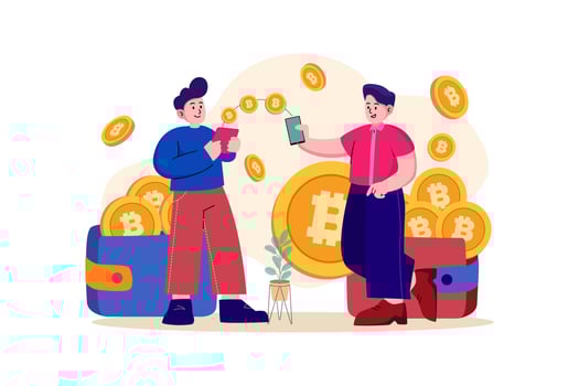 Cryptocurrency Illustration concept. Flat illustration isolated on white background vector