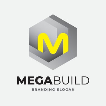 M Letter Type Arch Building Logo vector