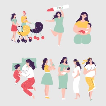 Flat Pregnant Woman Illustration vector
