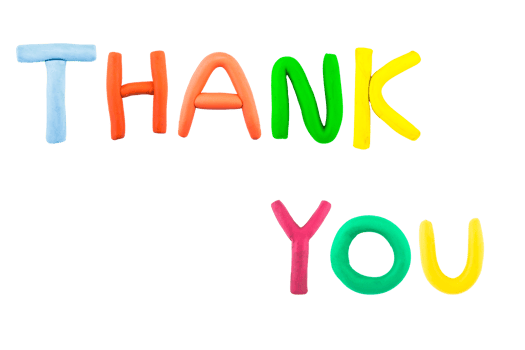 message Thank  you Funny plasticine alphabet letters on white background png