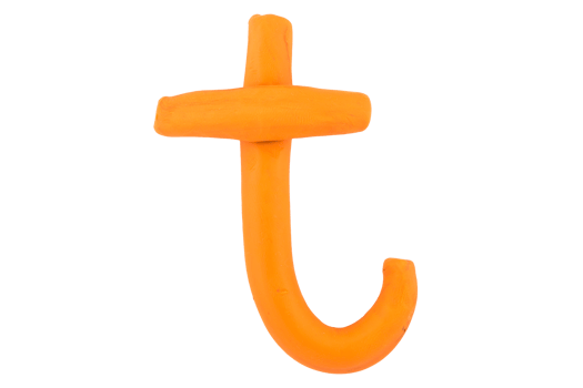 alphabet t English colorful letters Handmade letters molded from plasticine clay on Isolated white background png