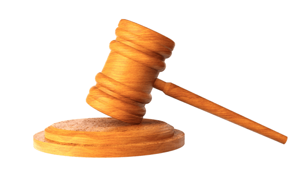 hammer law Wooden judge gavel  HAMMER AND BASE 3D render png