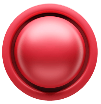 Red button isolate backbround , 3D render png