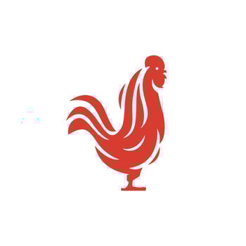 Rooster logo icon vector illustration on white background
