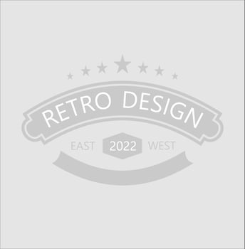 retro logo template icon with multiple stars vector