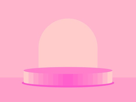 light pink display stand and pink background vector