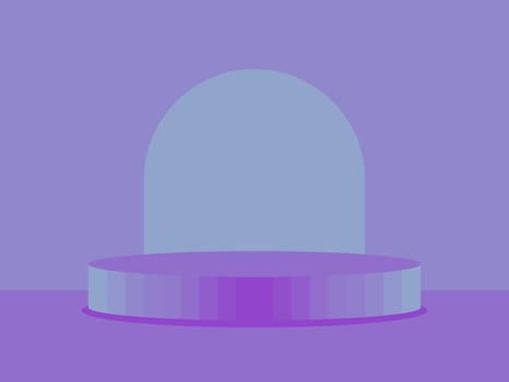 purple display stand and purple background vector