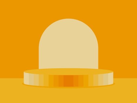 Light orange podium and orange background vector