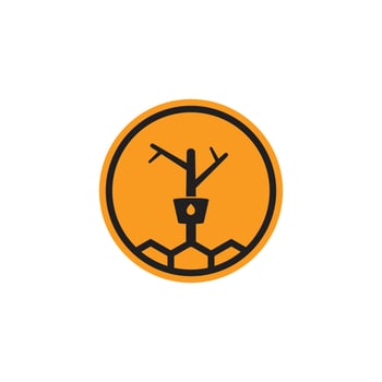 Tree bee farming logo, bee tree icon, honey bee label, honey bee brand, herbal shop, health symbol. vector