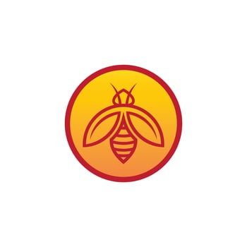 Honey bee logo, honey bee brand, herbal shop, health symbol. vector