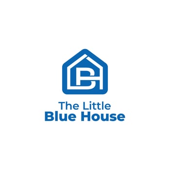 blue BH House logo template vector