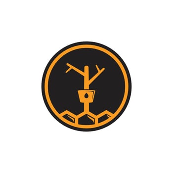 Tree bee farming logo, Honey bee hive logo in a tree, honey bee label, honey bee brand, herbal shop, health symbol. vector