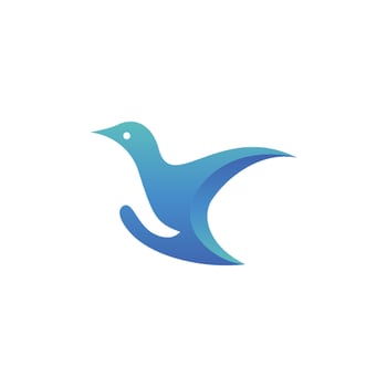 Vector logo illustration of bird care. perfect for charity, pet shop, or animal company. colorful gradient style