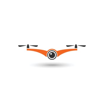Drone icon. Drone logo. Drone vector illustration. Drone aerial view. Drone symbol.