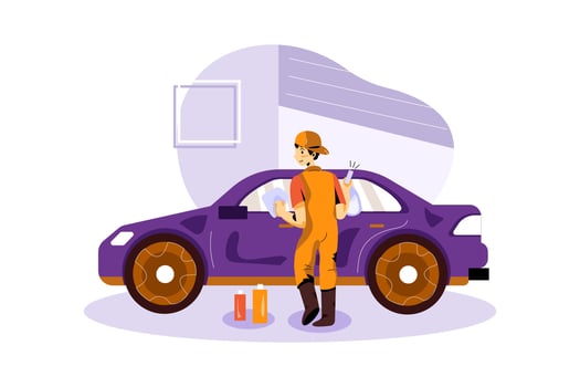 Cleaning Window Illustration concept vector