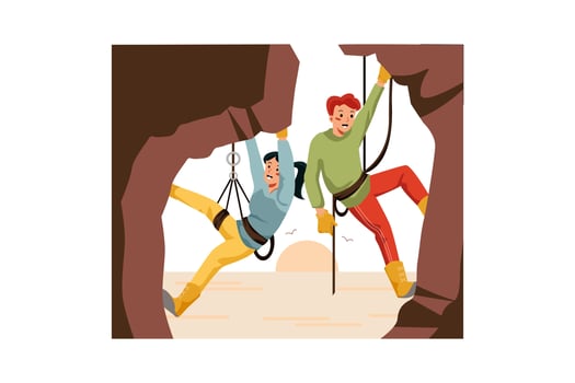Rock Climbing Illustration Concept vector