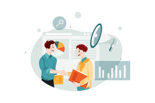 Affiliate Marketing Flat Illustrations Concept vector