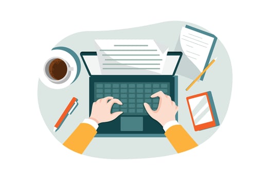 Content Writing Flat Illustrations Concept vector