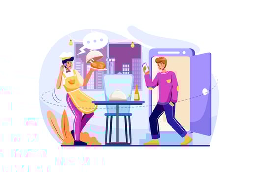 Food Delivery Service Illustration Concept vector
