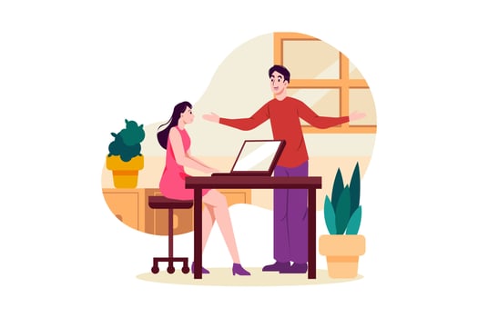Business management flat Illustration concept vector