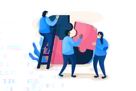 Teamwork flat Illustration concept vector