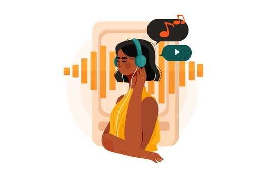 Podcast Illustration concept. Flat illustration isolated on white background vector